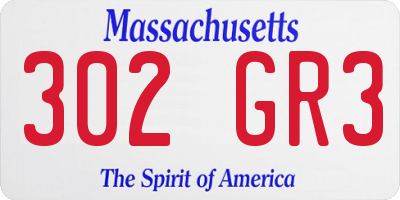 MA license plate 302GR3