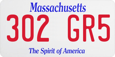 MA license plate 302GR5