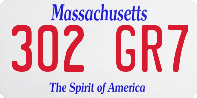 MA license plate 302GR7