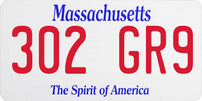 MA license plate 302GR9