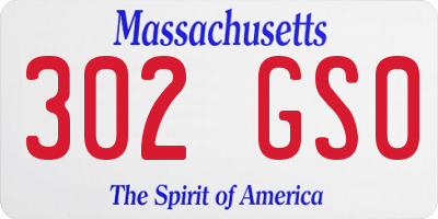 MA license plate 302GS0