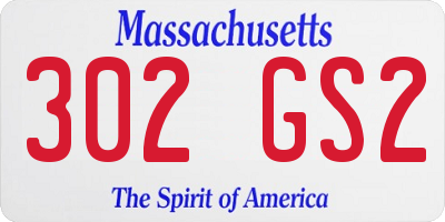 MA license plate 302GS2
