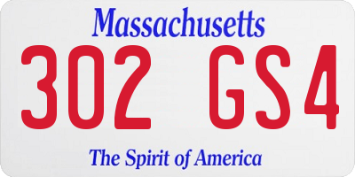 MA license plate 302GS4