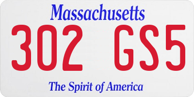 MA license plate 302GS5