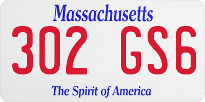 MA license plate 302GS6