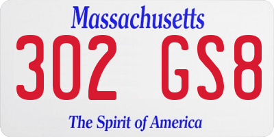 MA license plate 302GS8