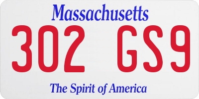 MA license plate 302GS9