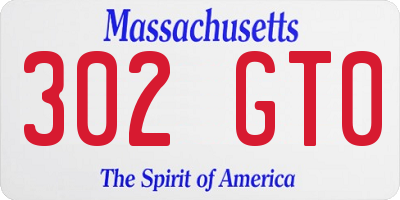 MA license plate 302GT0