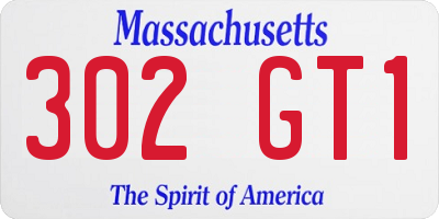 MA license plate 302GT1