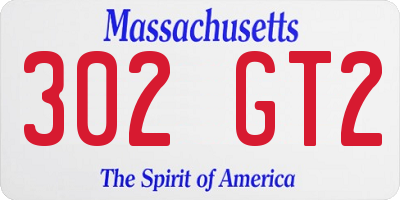 MA license plate 302GT2