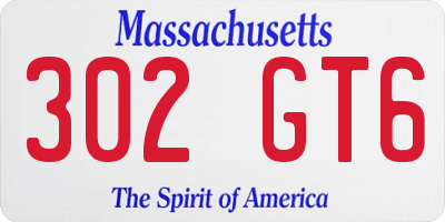 MA license plate 302GT6