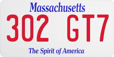MA license plate 302GT7