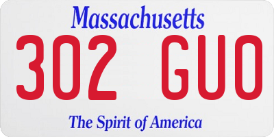 MA license plate 302GU0