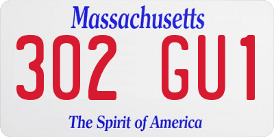 MA license plate 302GU1