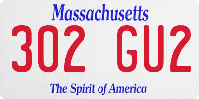 MA license plate 302GU2