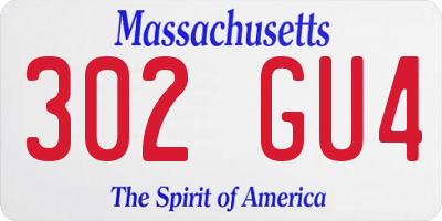 MA license plate 302GU4