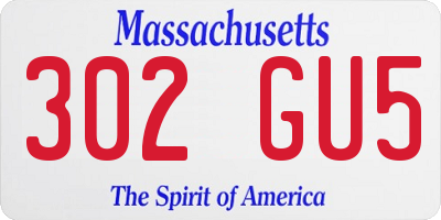 MA license plate 302GU5