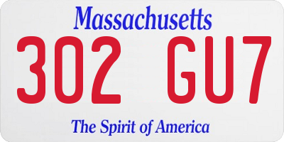 MA license plate 302GU7