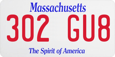 MA license plate 302GU8