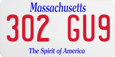 MA license plate 302GU9