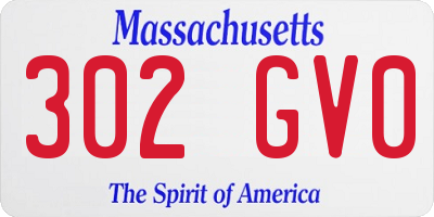 MA license plate 302GV0