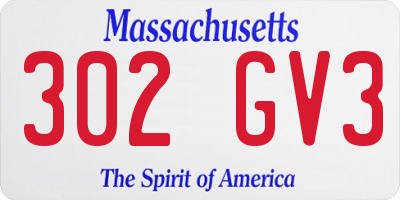 MA license plate 302GV3