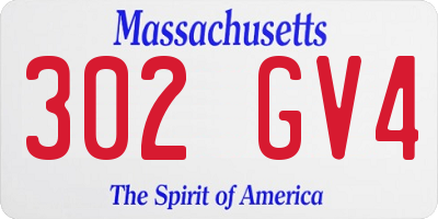 MA license plate 302GV4