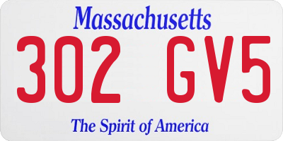 MA license plate 302GV5