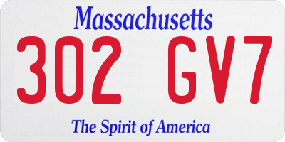 MA license plate 302GV7