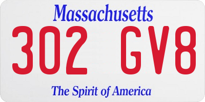 MA license plate 302GV8