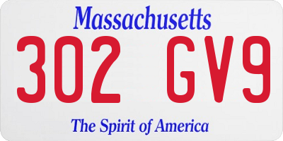 MA license plate 302GV9