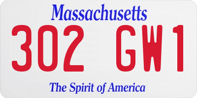 MA license plate 302GW1