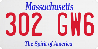 MA license plate 302GW6