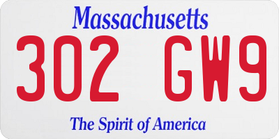 MA license plate 302GW9