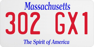 MA license plate 302GX1
