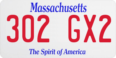 MA license plate 302GX2