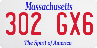 MA license plate 302GX6