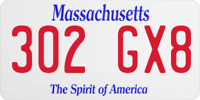 MA license plate 302GX8