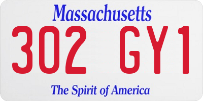 MA license plate 302GY1