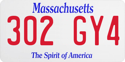 MA license plate 302GY4