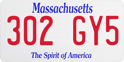 MA license plate 302GY5
