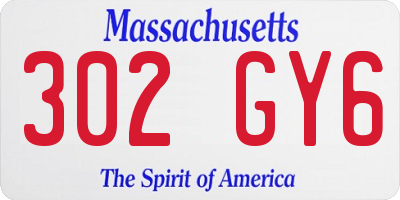 MA license plate 302GY6