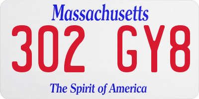 MA license plate 302GY8