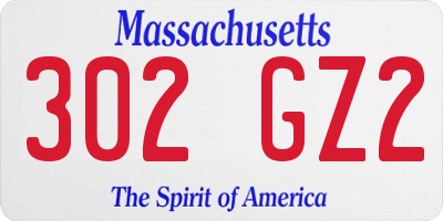 MA license plate 302GZ2