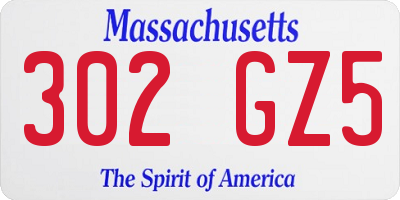 MA license plate 302GZ5