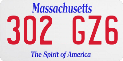 MA license plate 302GZ6