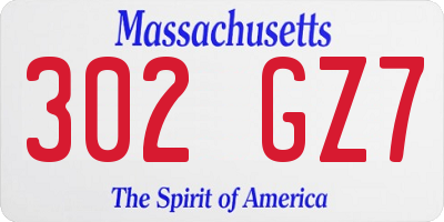 MA license plate 302GZ7
