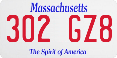 MA license plate 302GZ8