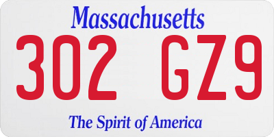 MA license plate 302GZ9