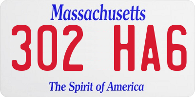 MA license plate 302HA6